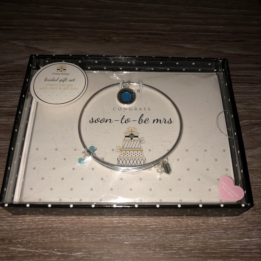 Bride-to-be silver charm bracelet